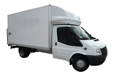 Car Hire Vanhirehayes - White Ford Luton Box with Tail Lift - Van hire Vanhirehayes